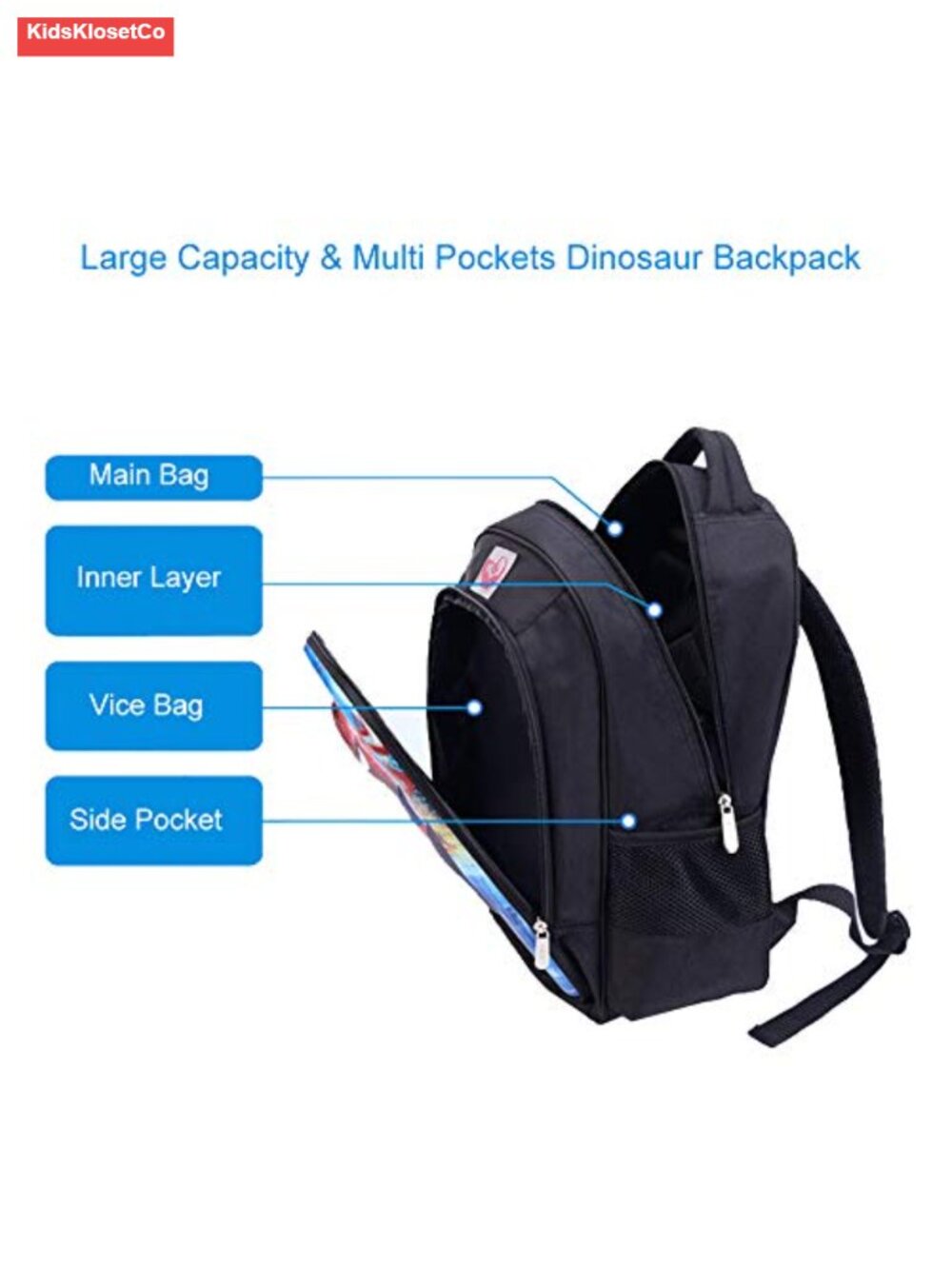 Monster Dragon Backpack for Kids School Bag Lightweight Nylon - Picture 2 of 4